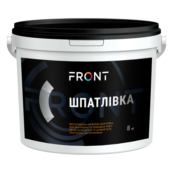 Шпатлівка акрилова, FRONT, біла, 8кг